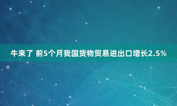 牛来了 前5个月我国货物贸易进出口增长2.5%